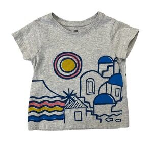 Tea Collection Girls Grey Blue Greece Tee 3
